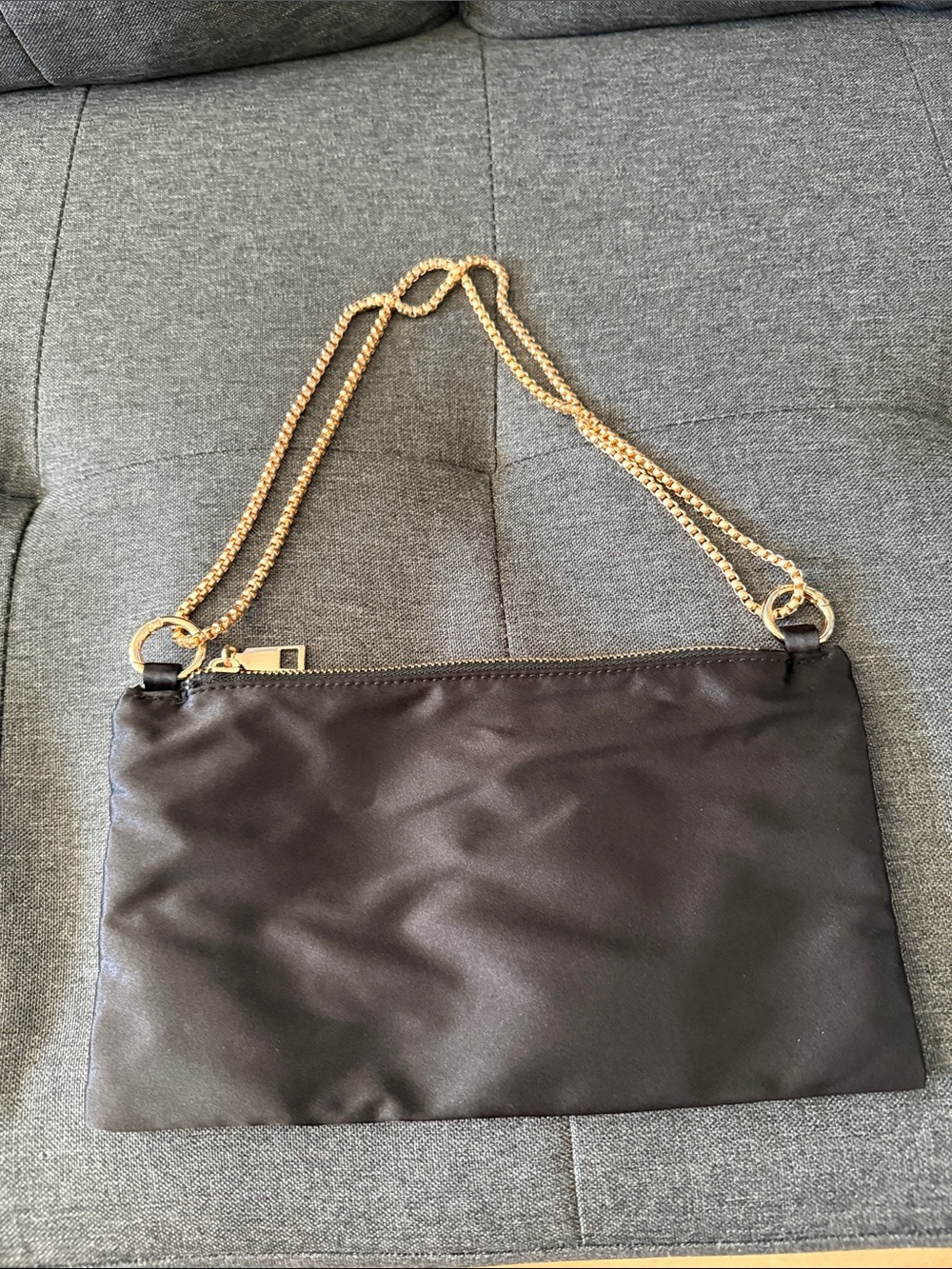 Classic Black Shoulder Bag with Gold Chain Strap